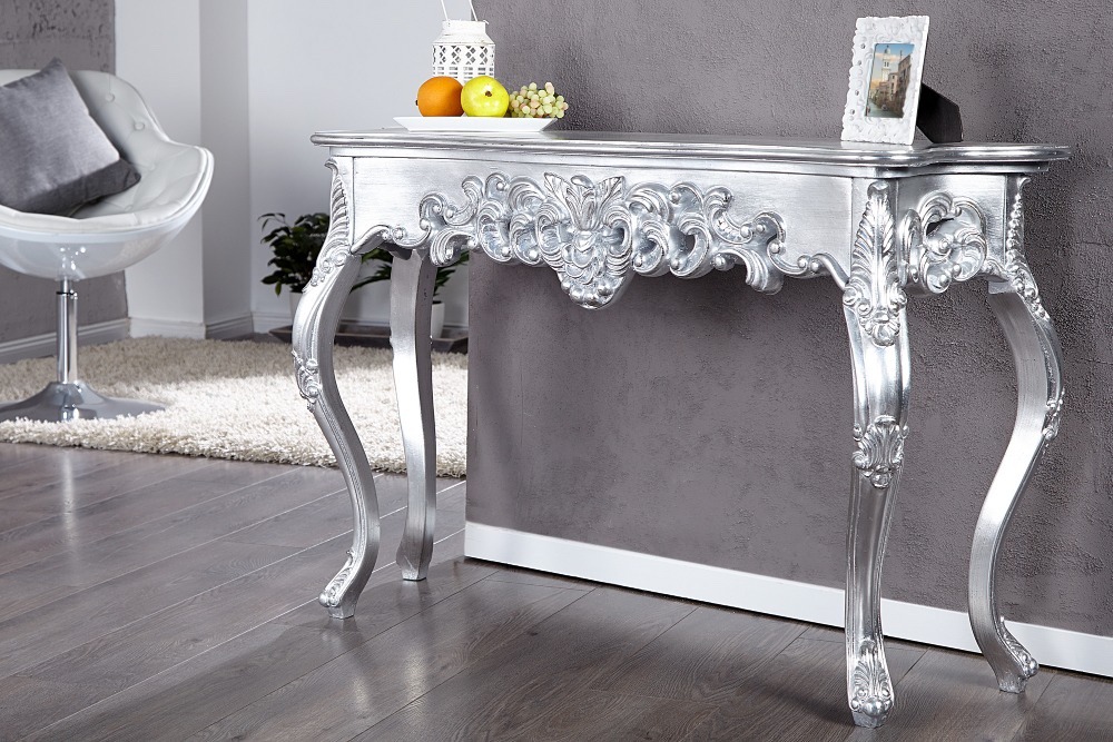 LuxD Luxusní toaletní stolek Veneto stříbrný